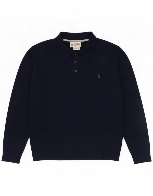 Penguin Pull col polo pour garçon 15-16 ans XL Laine mérinos bleu marine