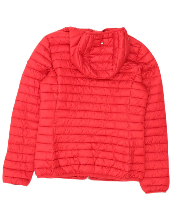 Canadiens Veste rembourrée à capuche pour femme UK 16 Large Rouge Polyamide