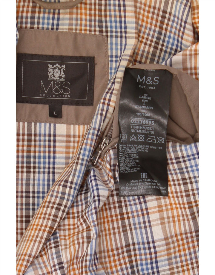 Marks & Spencer Veste Bomber Homme UK 40 Large Marron Polyester