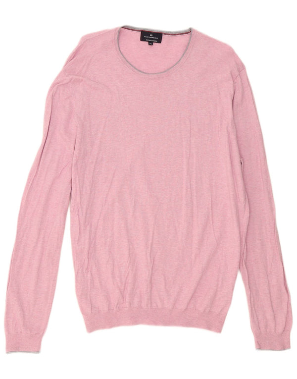 Marks & Spencer Pull à col bateau Blue Harbour pour homme XL en coton rose