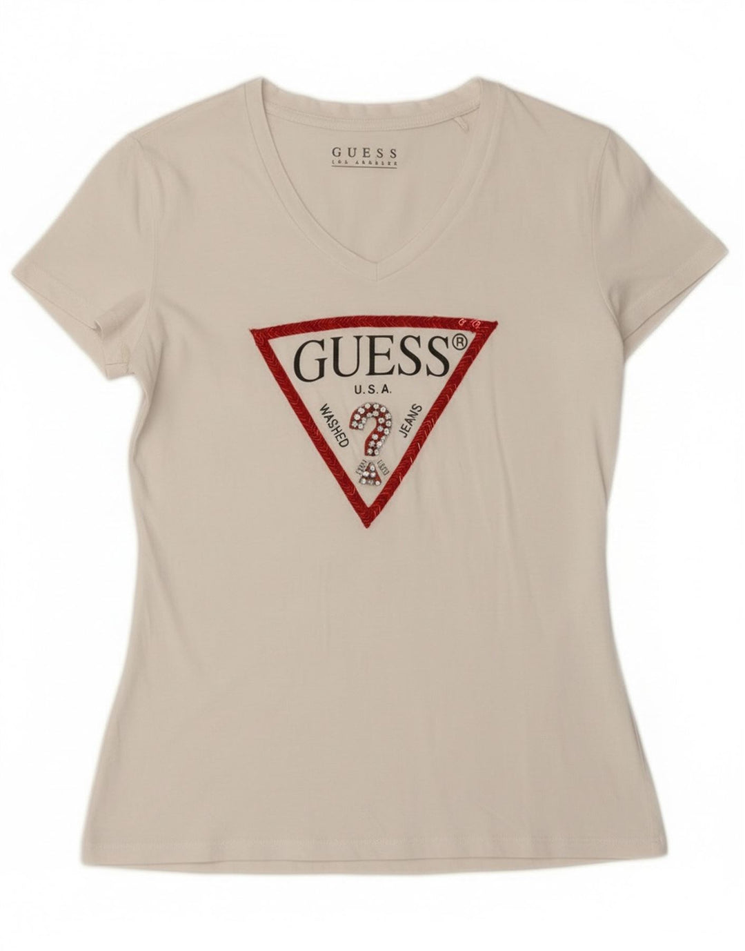 Guess T-shirt graphique pour femme UK 12 Blanc moyen