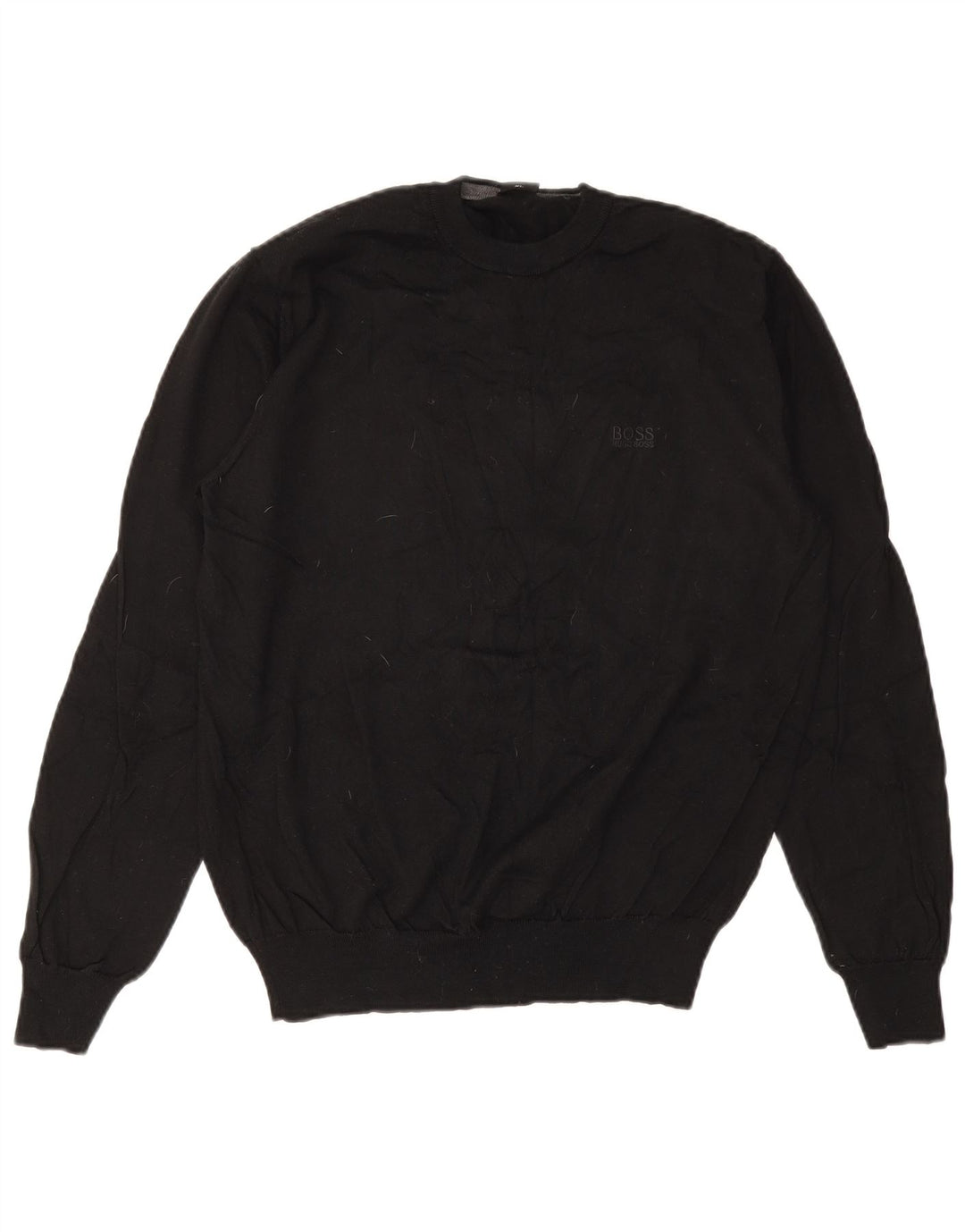 HUGO BOSS Pull Ras du Cou Pull XL Noir Laine Vierge Homme