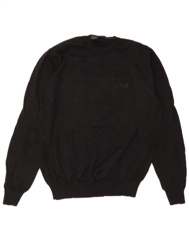 HUGO BOSS Pull Ras du Cou Pull XL Noir Laine Vierge Homme