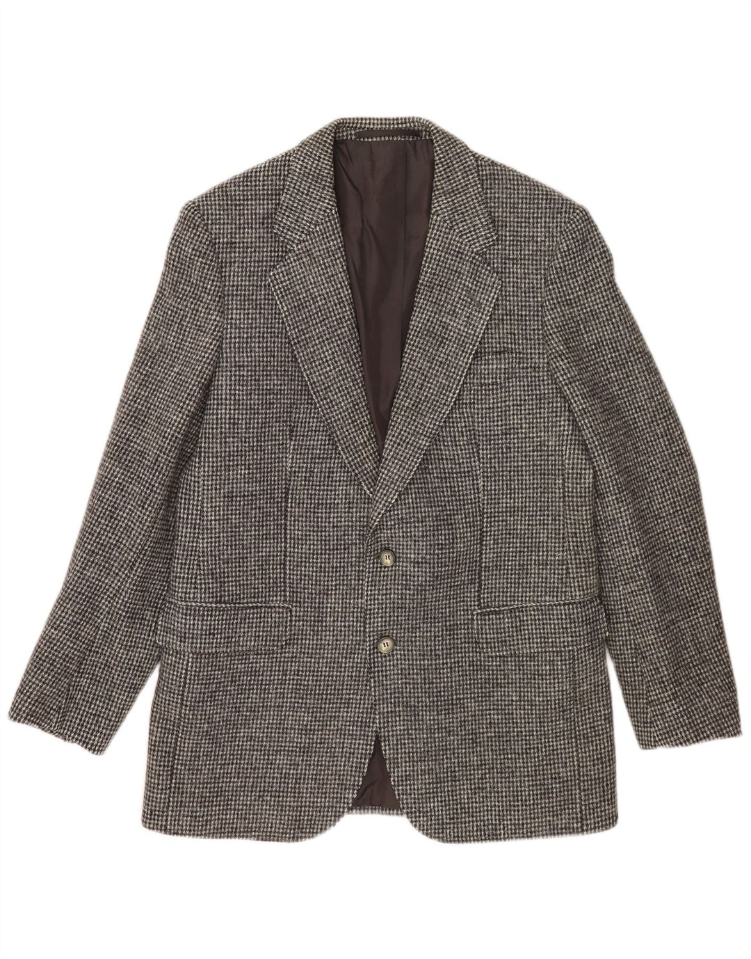 Harris Tweed Veste blazer à 2 boutons pour homme UK 38 Gris moyen à carreaux