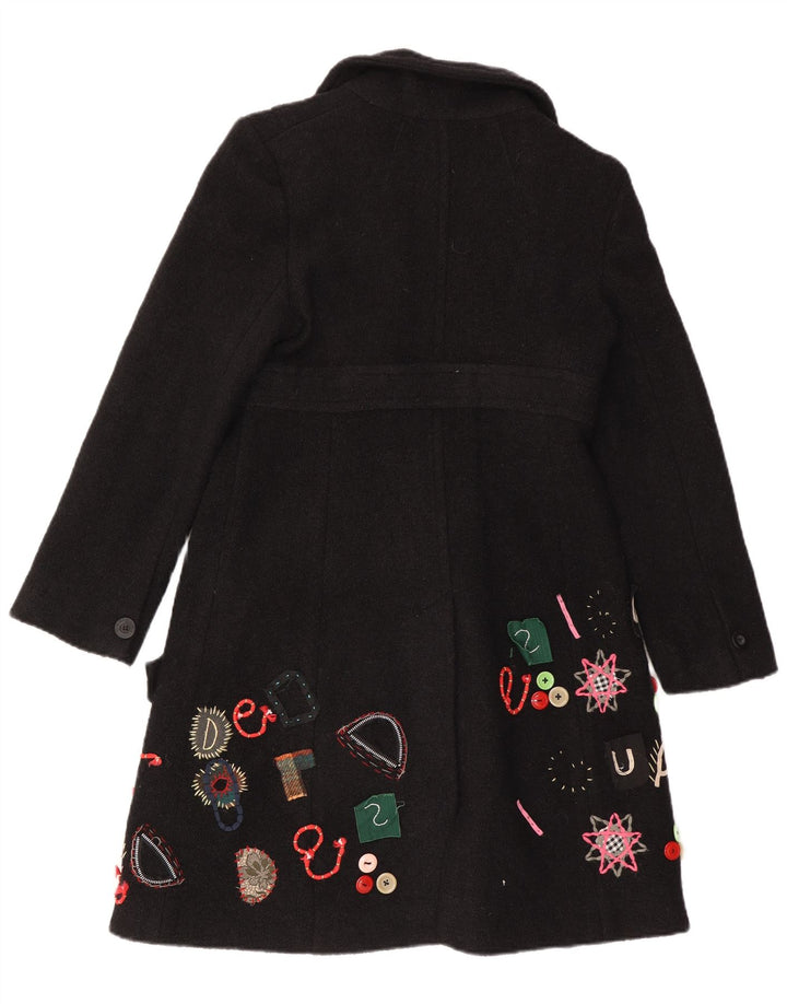 Desigual Pardessus à motif abstrait pour femme EU 40 Noir moyen