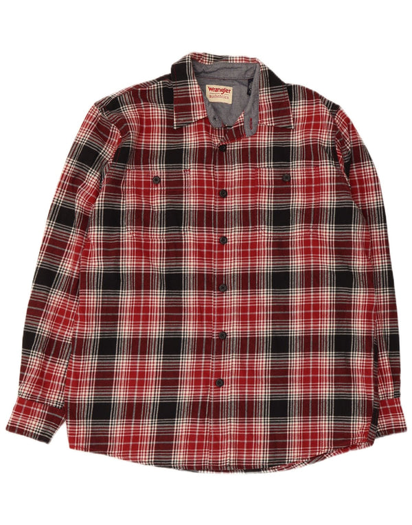 Wrangler Chemise en flanelle pour homme en coton à carreaux rouge moyen
