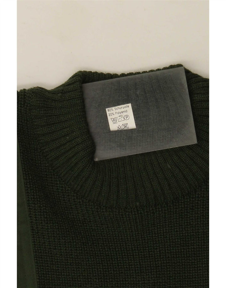 Halfen Pull à col rond pour homme IT 48 Laine colour block vert moyen