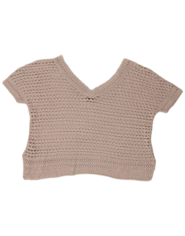 Massimo Dutti Chemisier surdimensionné au crochet pour femme UK 6 XS Coton beige