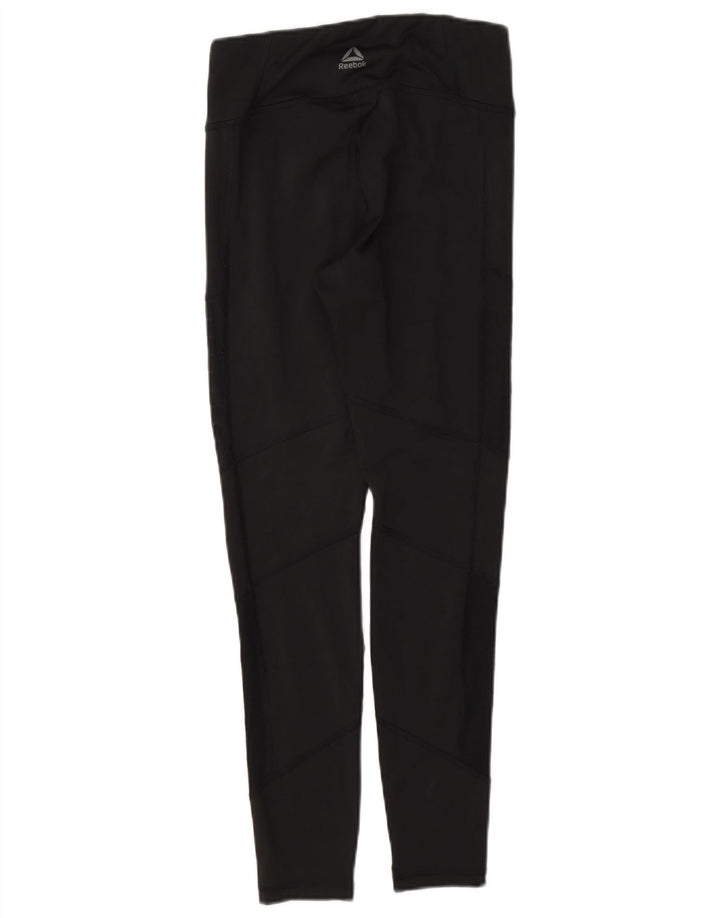 Reebok Leggings Femme UK 8/10 Petit Noir Polyester
