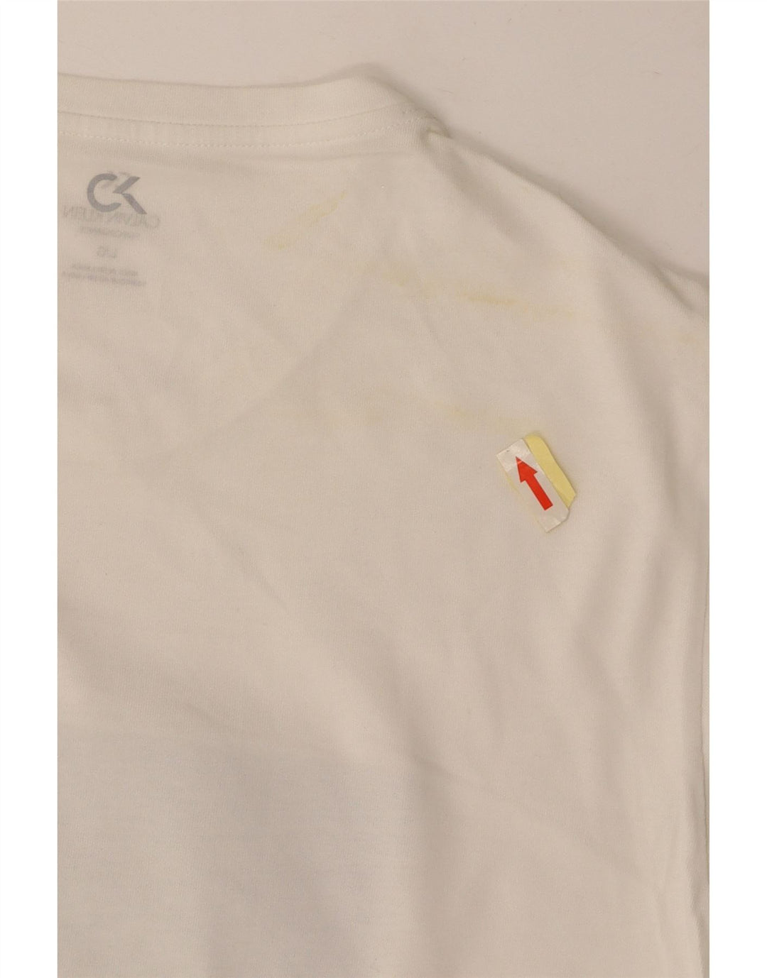 CALVIN KLEIN T-Shirt Graphique Homme Grand Blanc Colorblock Coton