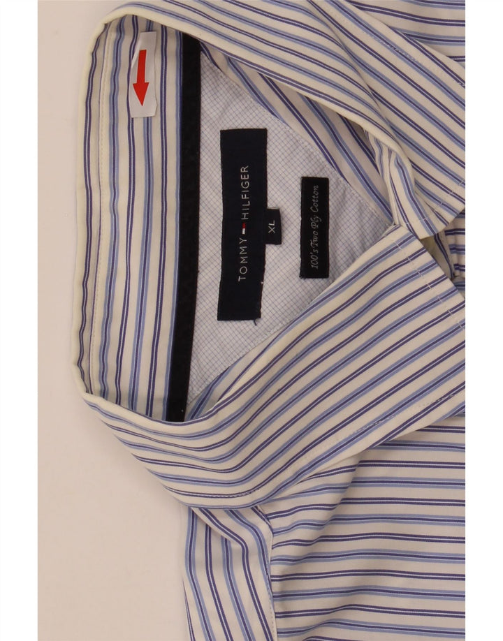 Tommy Hilfiger Chemise Homme XL Bleu Rayé Coton