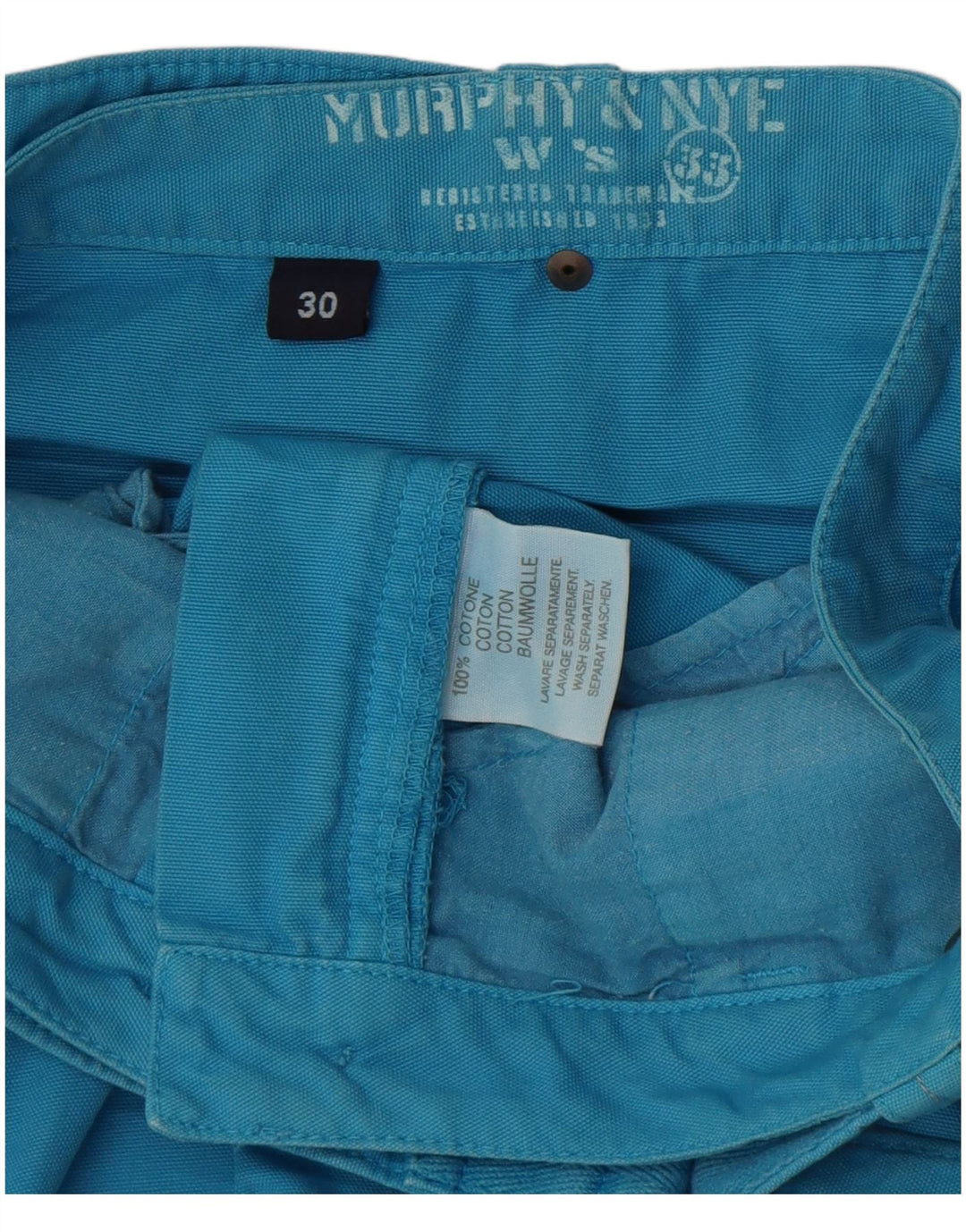 Murphy & Nye Jupe Droite Femme W30 Coton Bleu Moyen