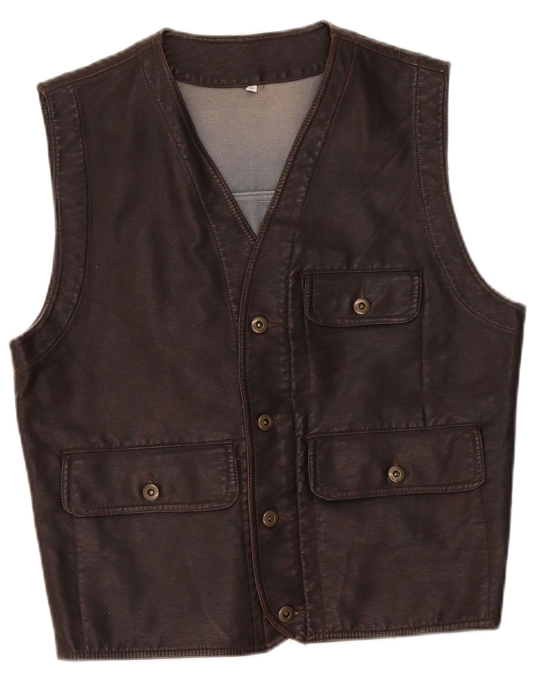 Brugi Gilet Simili Cuir Homme Polyéthylène Marron Moyen