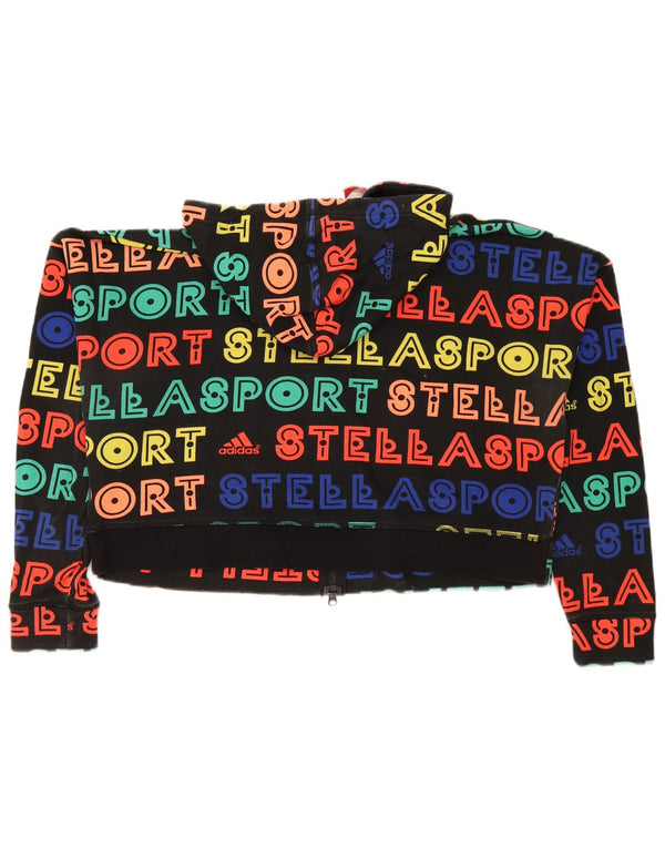 Adidas Femme Stella McCartney Crop Zip Sweat à capuche UK 16/18 Grand Noir
