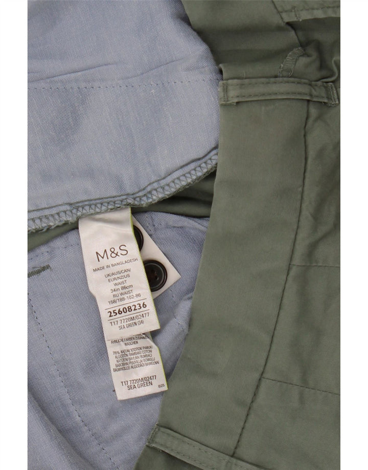 Marks & Spencer Short Chino Homme W34 Grand Coton Vert