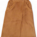 jupe portefeuille en daim femme vintage IT 42 Medium W27 Cuir Beige