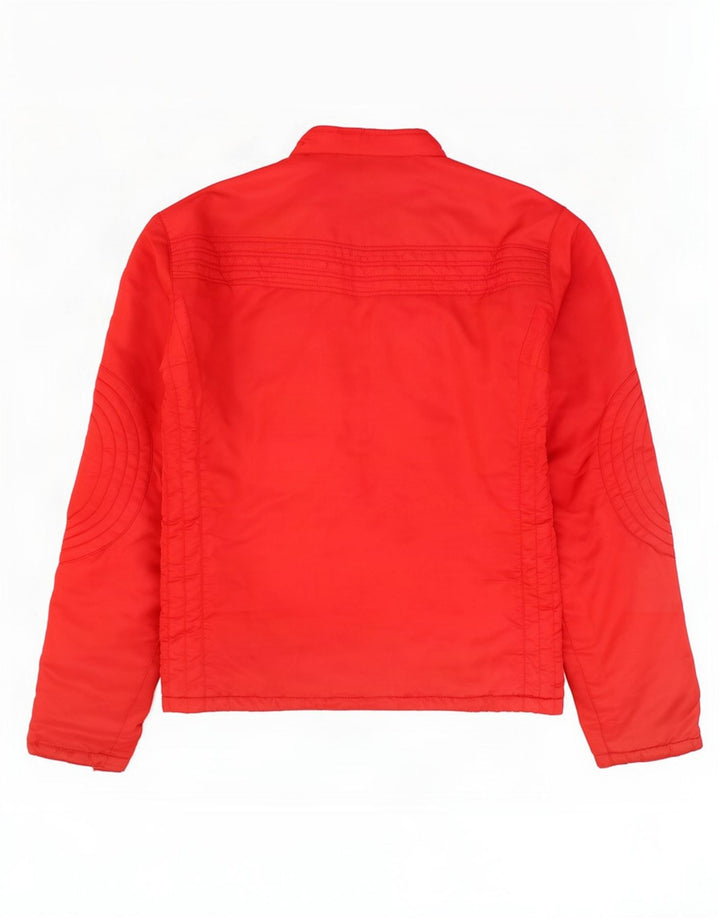 vintage Mens Bomber Jacket UK 36 Petit Rouge Colourblock Polyester