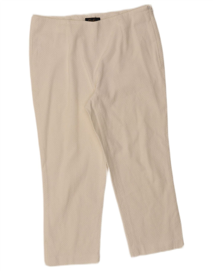 Luisa Spagnoli Pantalon Capri Femme IT 44 Medium W30 L21 Coton Blanc