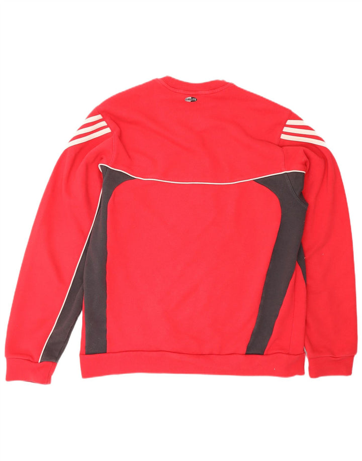 ADIDAS Sweat-shirt Climalite pour homme en coton color block rouge moyen