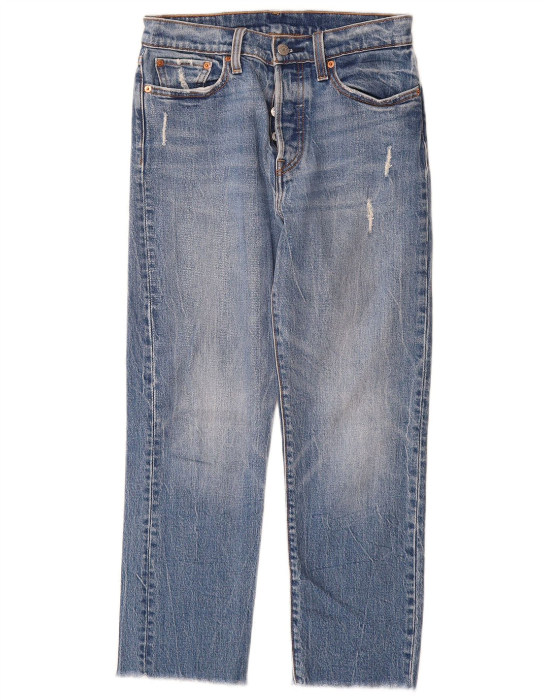 Levi's Jean Droit Effet Déchiré W27 L26 Femme Bleu Coton