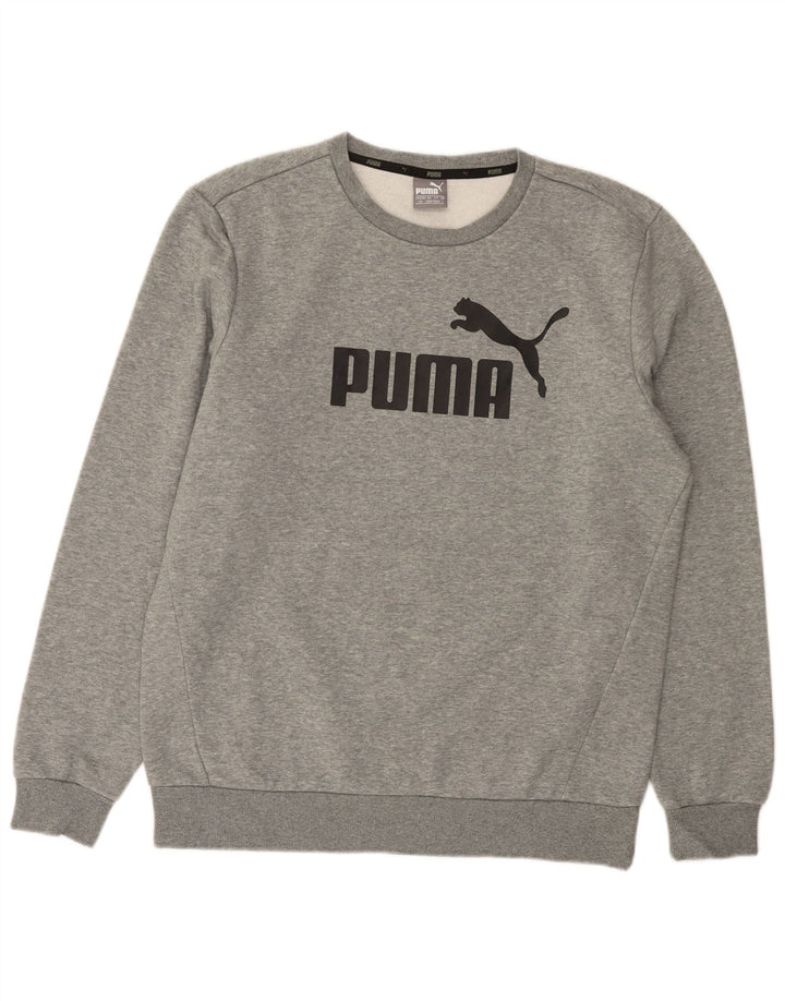 PUMA Sweat-shirt graphique pour hommes, grand coton moucheté gris