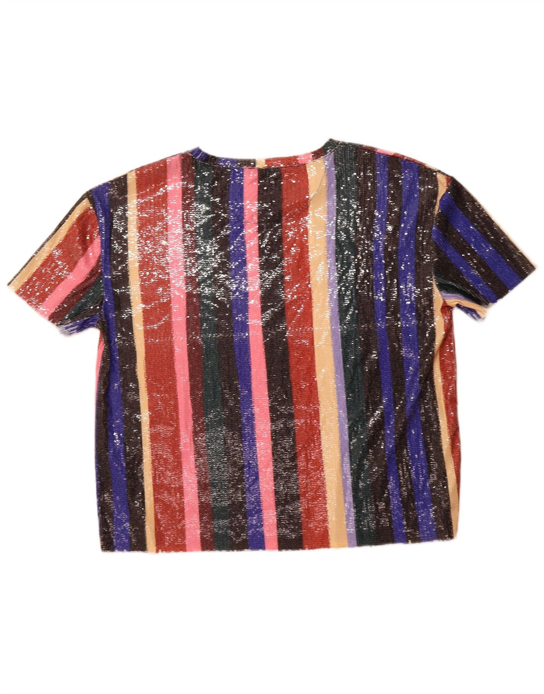 ZARA Womens Trafaluc Blouse Top UK 16 Large Multicolore Rayé