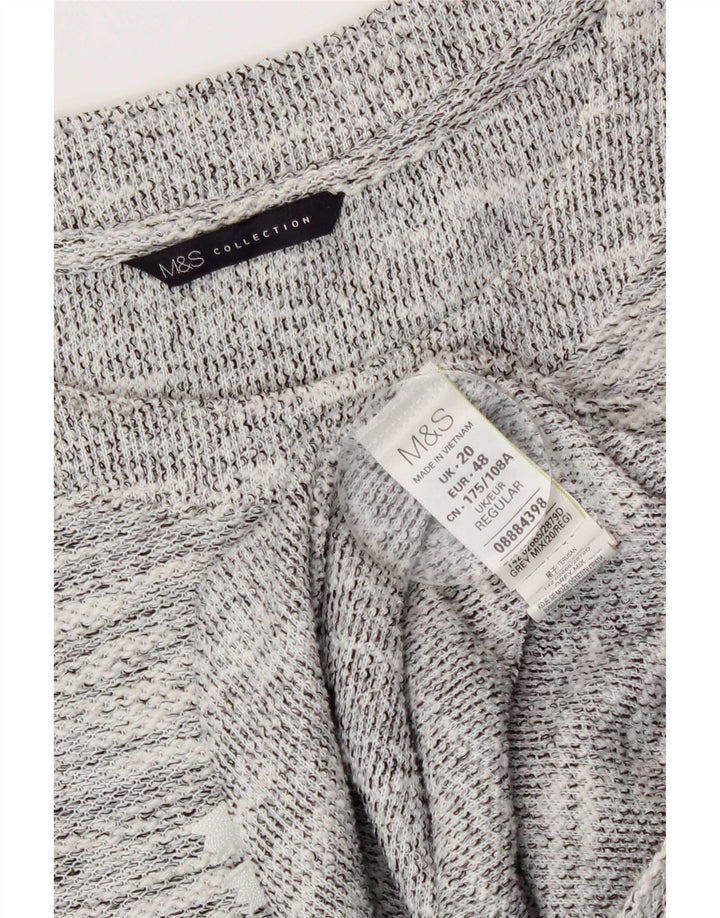 Marks & Spencer Robe droite à manches 3/4 pour femme UK 20 2XL Gris moucheté