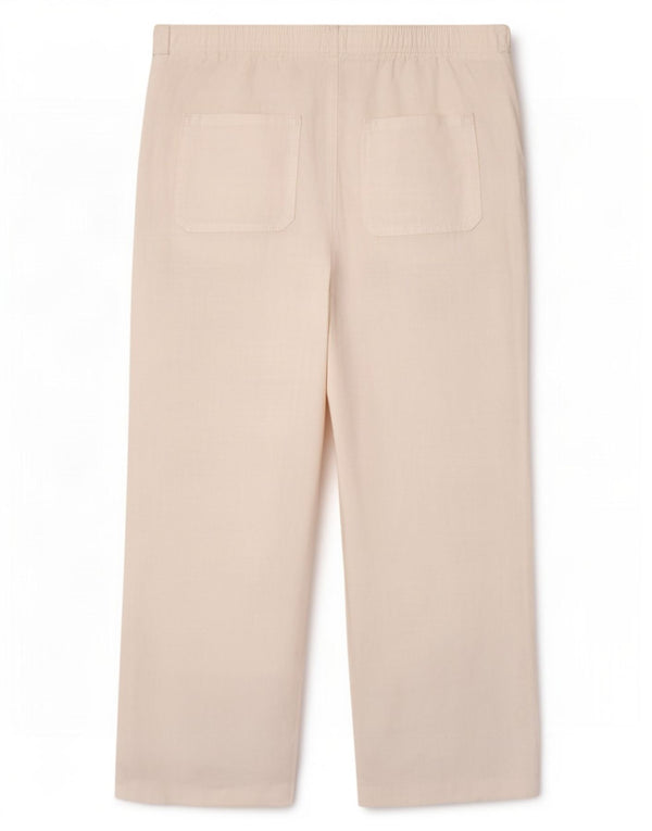 Marks & Spencer Pantalon chino large pour femme UK 18 XL W38 L27 Lin blanc