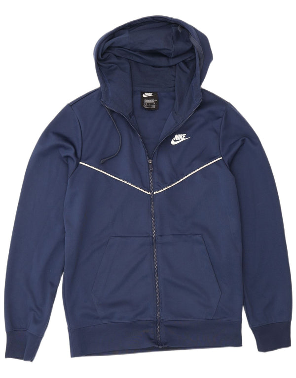 Nike Pull à capuche zippé pour homme Coupe standard Petit Bleu marine Polyester Sports