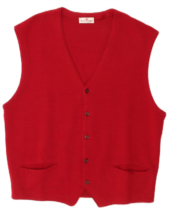 Il Granchio Gilet Tricot Homme Rouge Moyen Laine