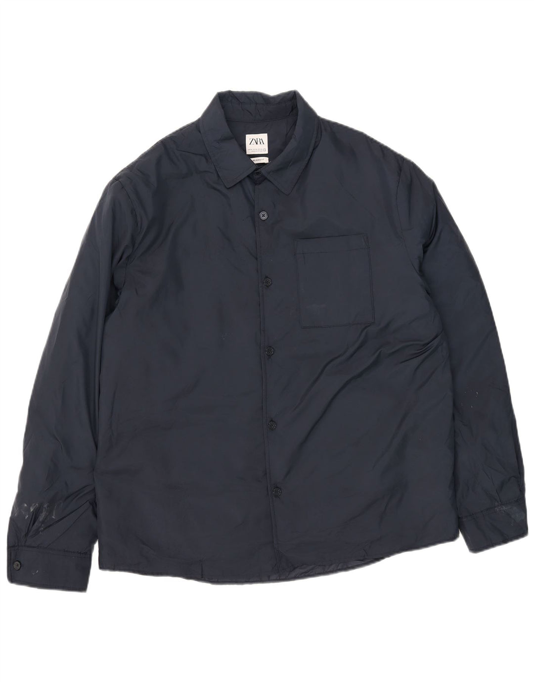 Zara Veste Coupe-Vent Homme UK 42 XL Bleu Marine Polyester