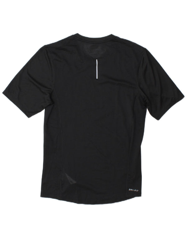 Nike Hommes Dri Fit Running T-Shirt Haut Petit Noir Rayé Polyester