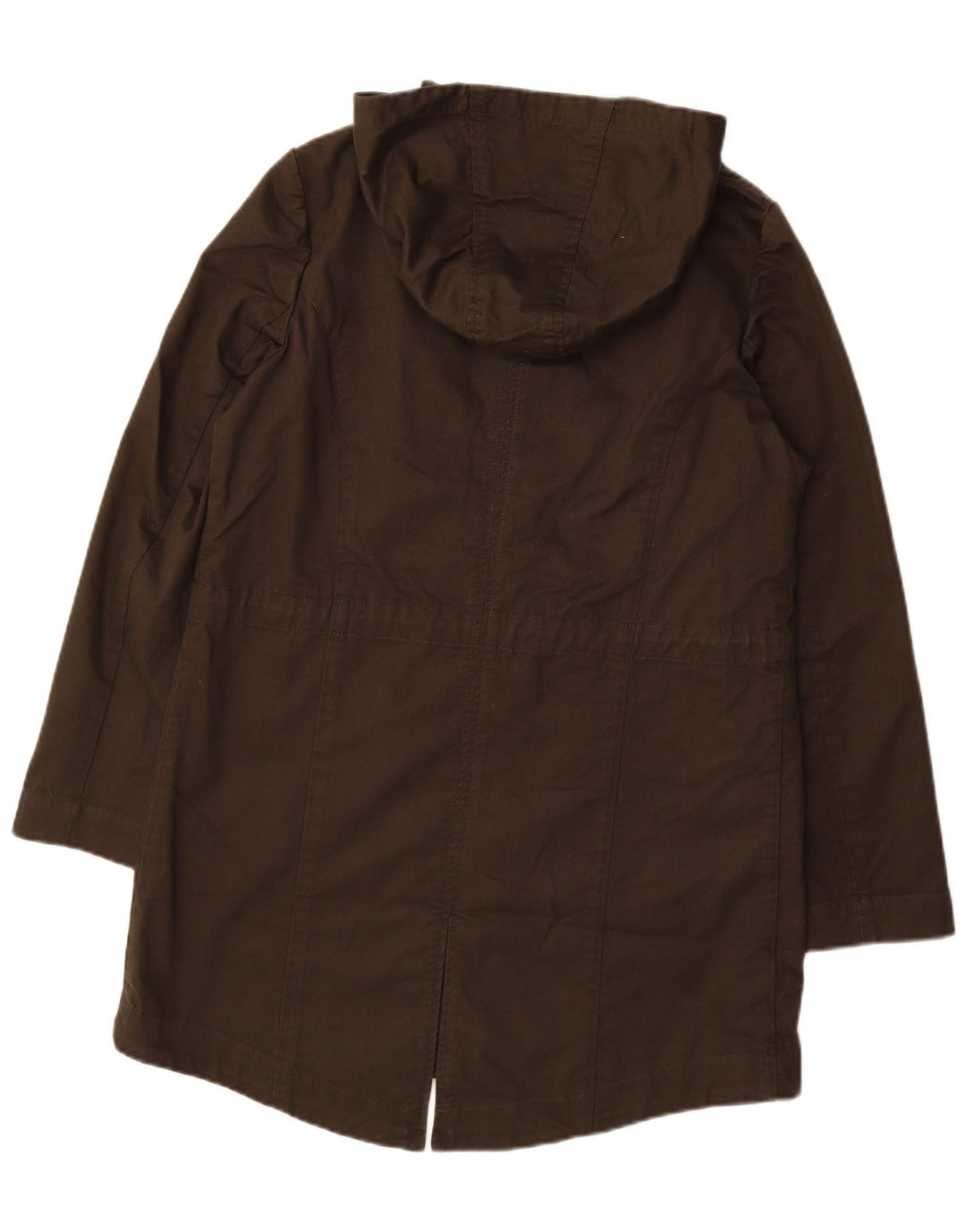 LAURA ASHLEY Parka à capuche pour femme UK 14 Large Kaki Coton