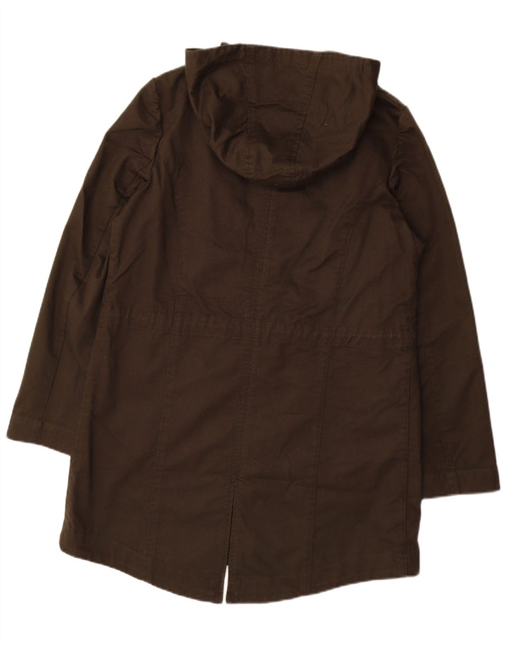 LAURA ASHLEY Parka à capuche pour femme UK 14 Large Kaki Coton