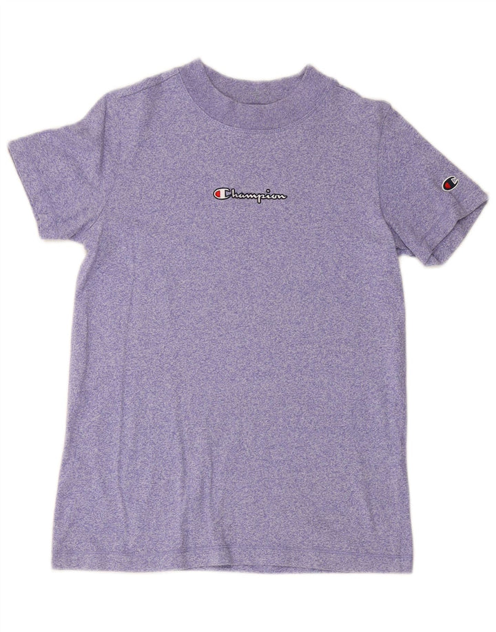 CHAMPION T-Shirt Graphique Femme UK 12 Moyen Violet Moucheté