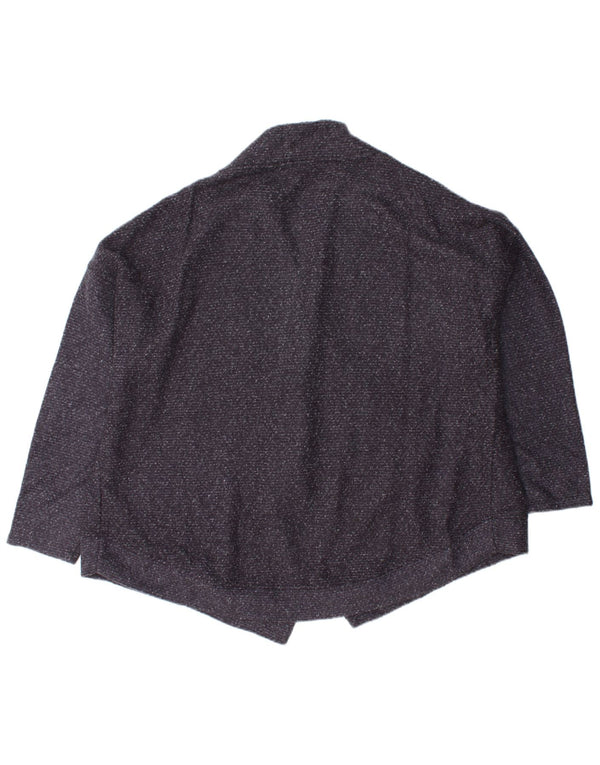 MARKS & SPENCER Pull Cardigan Ouvert pour Femme UK 20 2XL Bleu Marine Moucheté