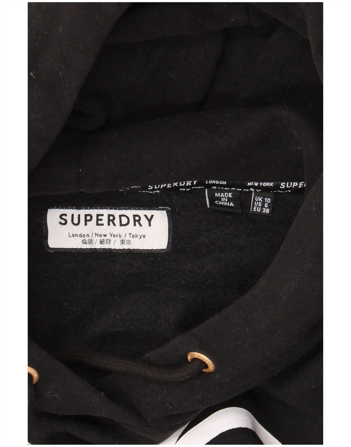 SUPERDRY Pull à capuche graphique surdimensionné pour femme UK 10 Small Noir