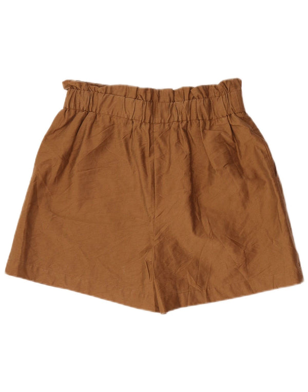 Zara Short décontracté taille haute pour femme Medium W28 Marron Lyocell