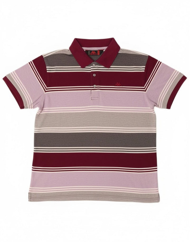Kappa Polo Homme Large Coton Rayé Multicolore