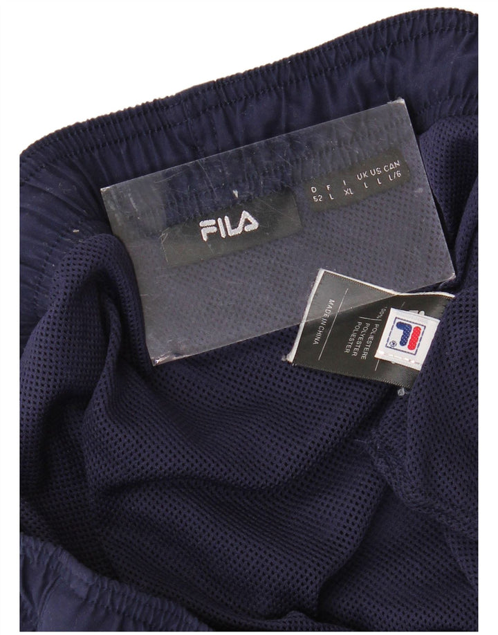 FILA Short de Sport Graphique Homme Large Bleu Marine Polyester