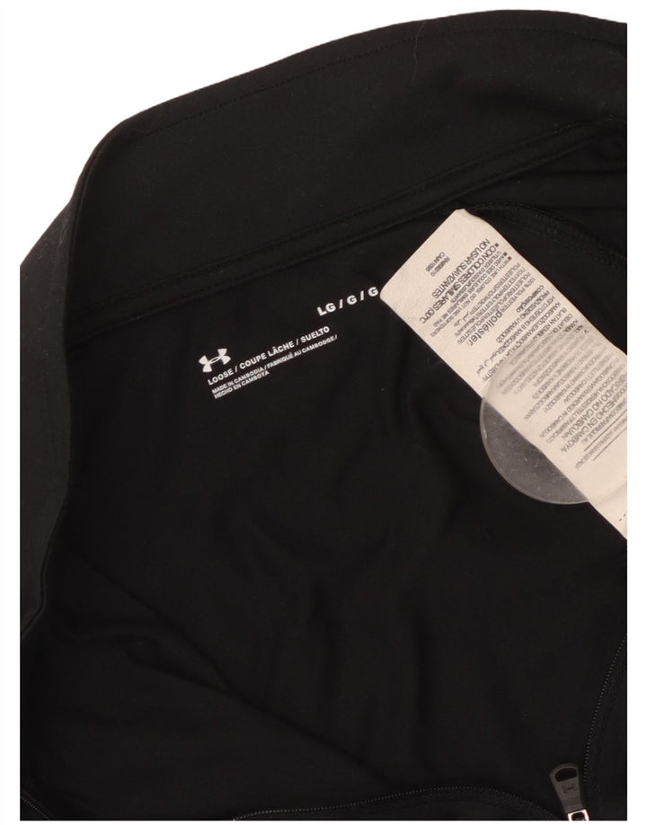 Under Armour Haut de survêtement à col zippé pour homme Large Noir Polyester