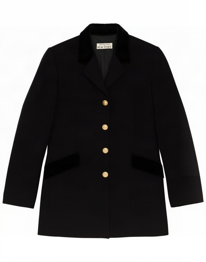 Alberto Biani Veste Blazer 4 Boutons Femme IT 40 Laine Noir Moyen