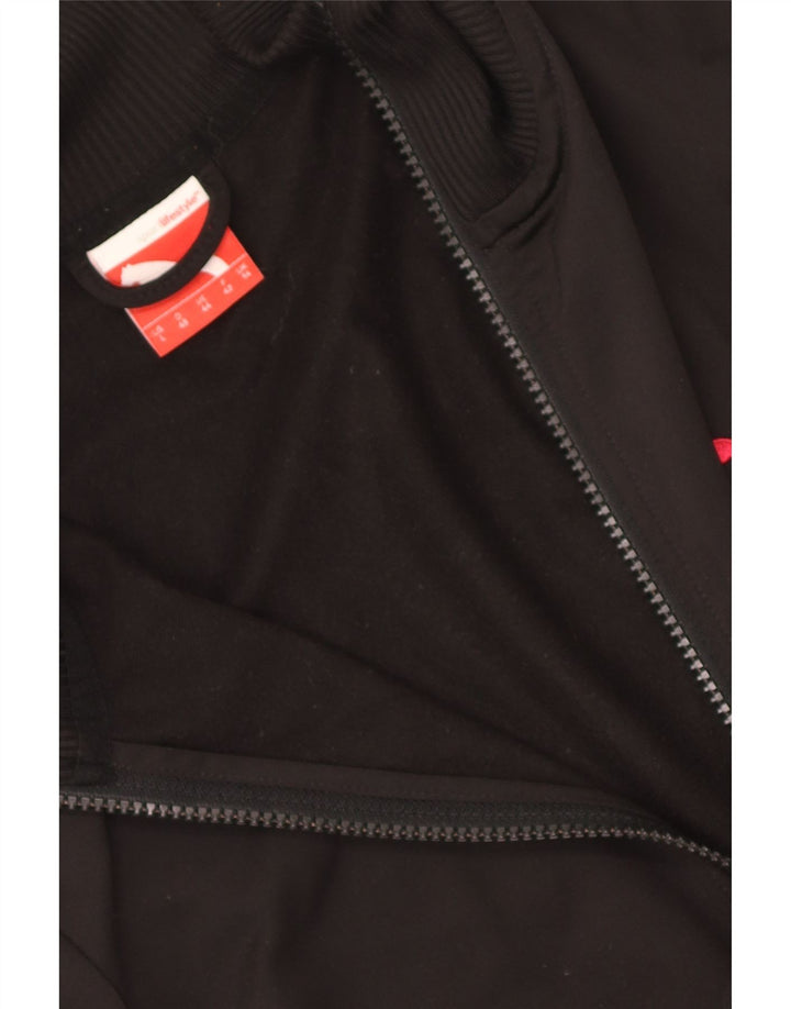 Puma Veste de survêtement pour femme UK 14 Large Noir Colorblock Polyester