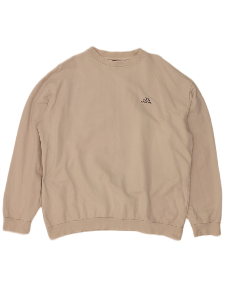 Kappa Sweat-shirt pour homme en coton beige 2XL