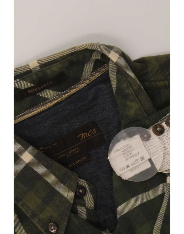 Marlboro Classics Chemise en flanelle pour homme XL en coton à carreaux vert