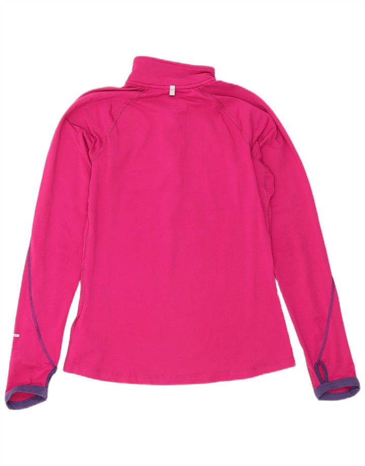 Nike Haut de survêtement Dri Fit à col zippé pour femme UK 10 Petit Rose