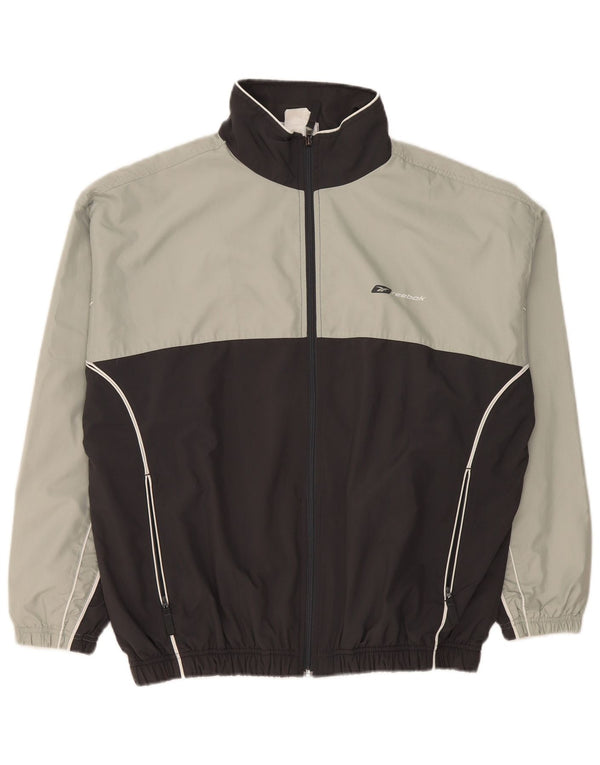 Reebok Veste de Survêtement Loose Fit Homme Gris Moyen Colourblock