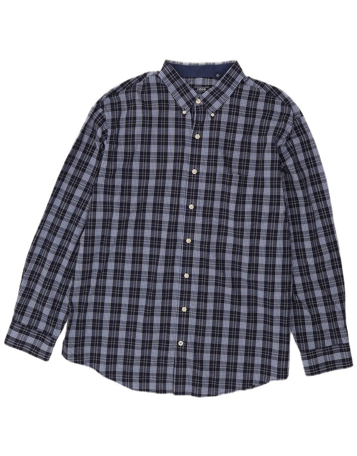 Izod Chemise Homme 2XL Bleu Marine Carreaux Coton