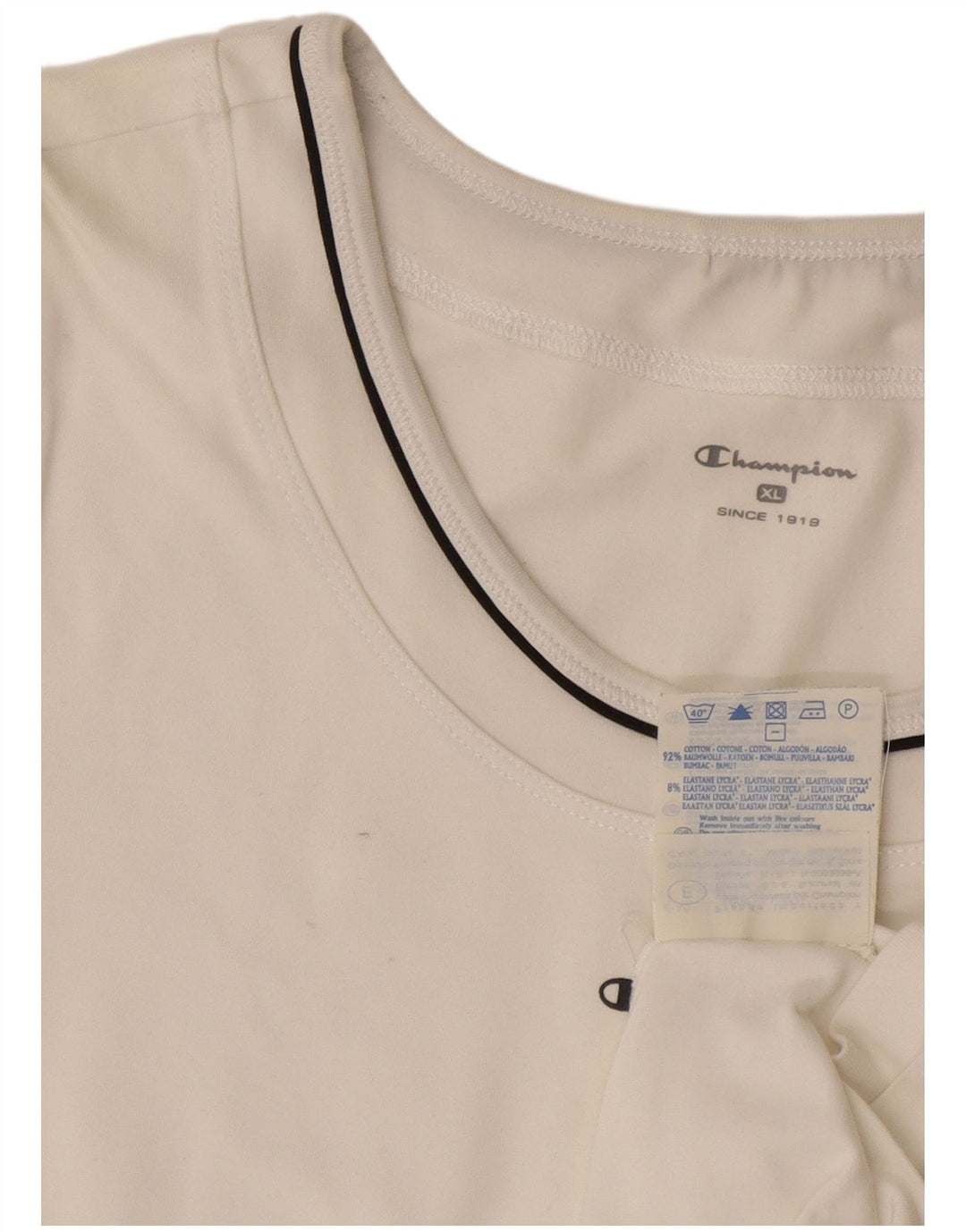 Champion T-Shirt Femme Top UK 18 XL Blanc Coton