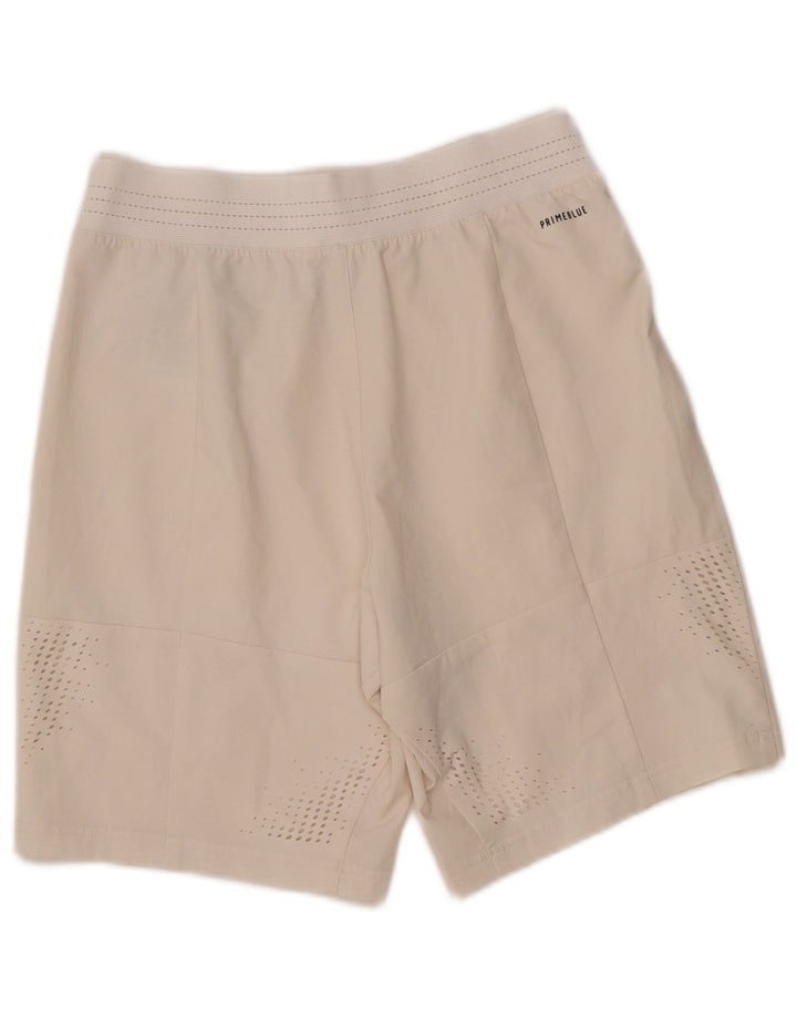 Adidas Short de sport pour homme Petit polyester blanc cassé
